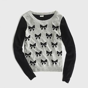 J.CREW FACTORY WARMSPUN INTARSIA BOWS SWEATER
